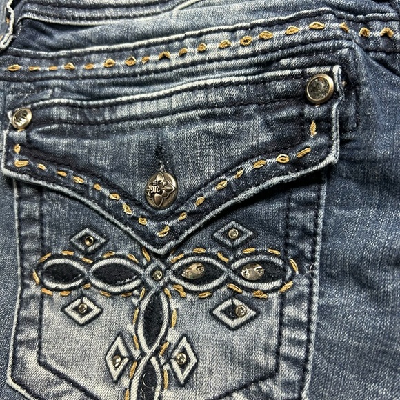 MISS ME WOMEN'S MEDIUM WASH MID RISE CROSS POCKET STRETCH BOOTCUT JEANS SZ 33 - Picture 8 of 16